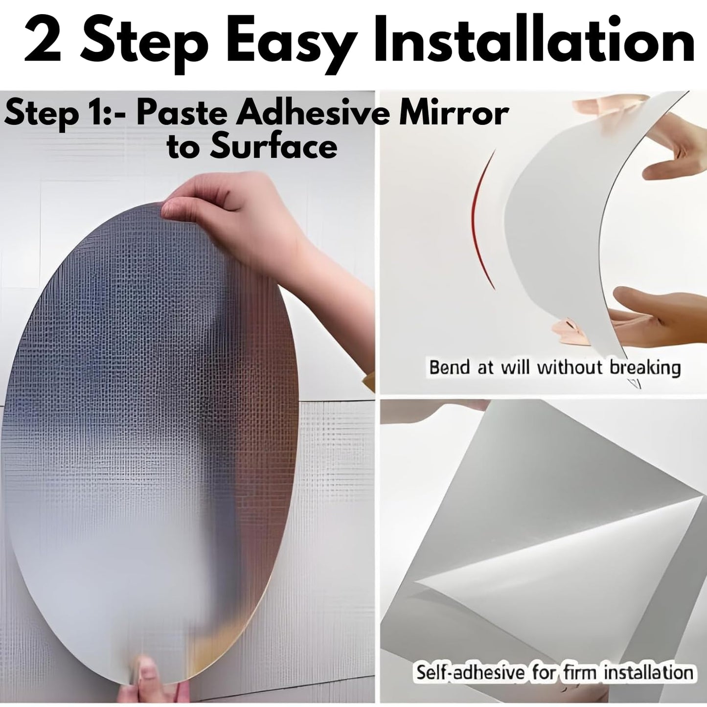 Magic Adhesive Mirrors (Oval)(Pack of 2)
